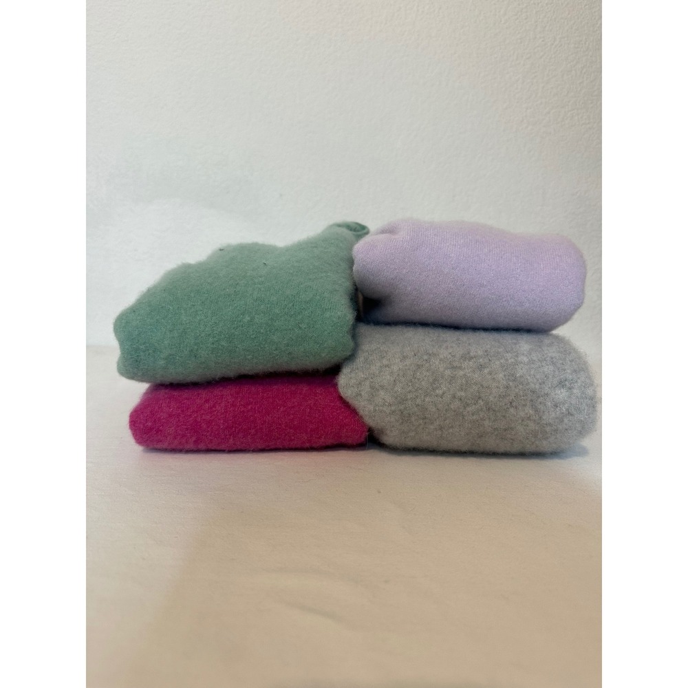 LL Bean Cashmere Sweater Lot 4pc Medium Lilac Gray Green Magenta Crewneck Knit